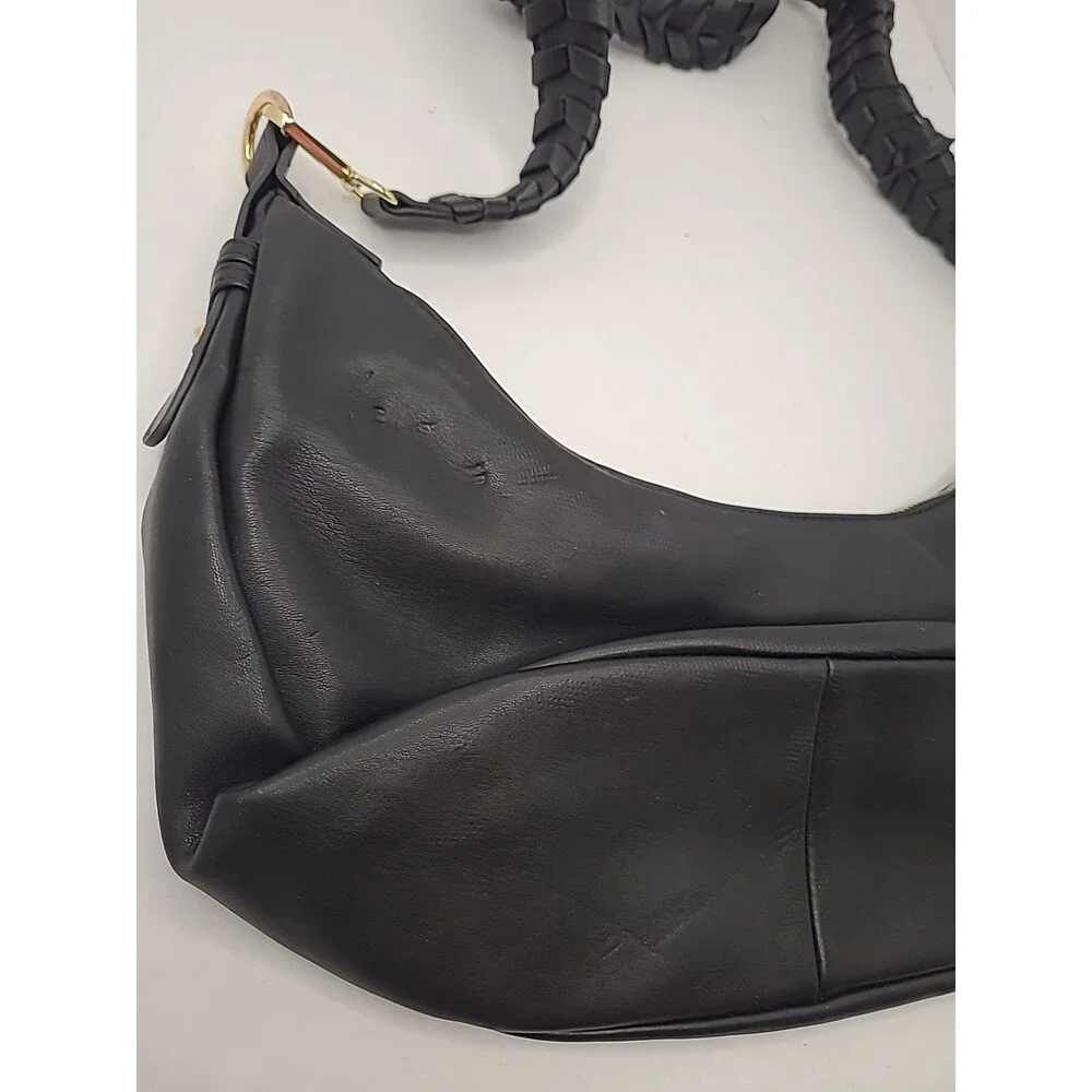Zola Black Purse Vegan Leather Crescent Crossbody or Shoulder Bag Jules Kae.